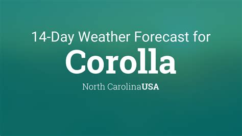 10 day forecast for corolla nc - COROLLA, NORTH CAROLINA (NC) 27927 local weather forecast and current conditions, radar, satellite loops, severe weather warnings, long range forecast. ... 10-Day model forecast maps 2023 Hurricanes: COROLLA, NC 27927 Weather Forecast: Snowfall Forecast pages Snow Depth pages: ISSUED 945 AM EDT Mon Oct 9 2023: REST OF TODAY Sunny. Highs in the ...